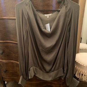 Silk cowl neck blouse